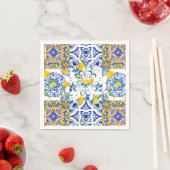 Serviette En Papier Style sicilien, art d'été (En situation)