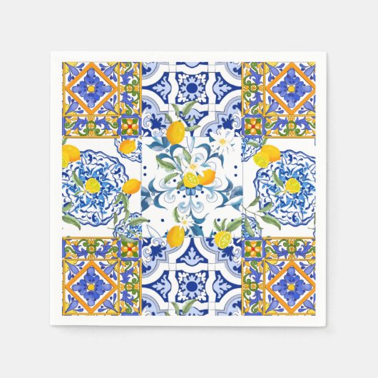 Serviette En Papier Style sicilien, art d'été (Devant)