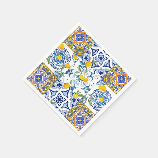 Serviette En Papier Style sicilien, art d'été (Coin)