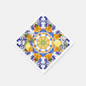 Serviette En Papier style sicilien, citrons, majolica (Coin)