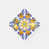 Serviette En Papier style sicilien, citrons, majolica (Coin)
