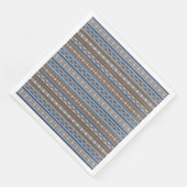 Serviette En Papier Style sud-ouest bleu et Motif géométrique Brown (Coin)