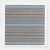 Serviette En Papier Style sud-ouest bleu et Motif géométrique Brown (Devant)