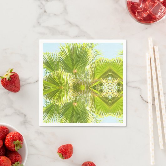 Serviette En Papier Style Tropical Green Palm Tree Papier feuille Napk (En situation)