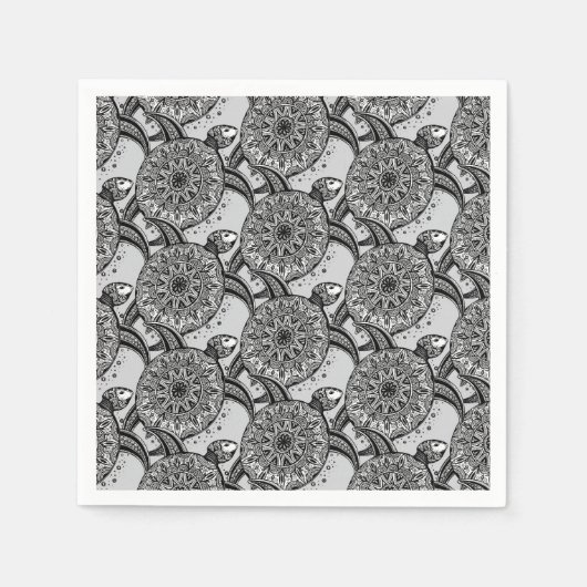 Serviette En Papier Style Turtle Motif (Devant)