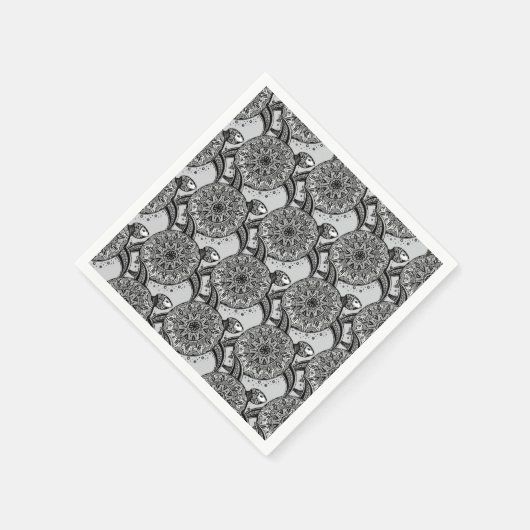 Serviette En Papier Style Turtle Motif (Coin)