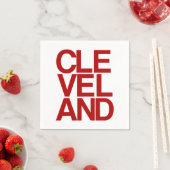 Serviette En Papier Style typographique Cleveland Souvenir (En situation)