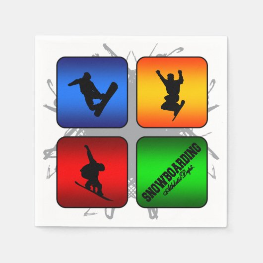 Serviette En Papier Style urbain Extraordinaire de snowboard (Devant)
