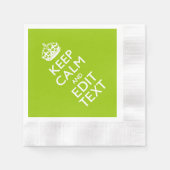 Serviette En Papier Style Vert Android Gardez Le Calme Et Votre Texte (Devant)