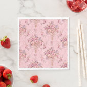 Serviette En Papier Style victorien rose français antique Rococo flora (En situation)