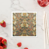 Serviette En Papier Style William Morris Rose Vert Botanique (En situation)
