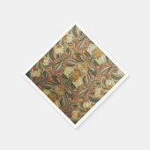 Serviette En Papier Style William Morris Rose Vert Botanique (Coin)
