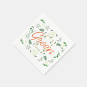 Serviette en papier stylée feuille de palmier vert (Coin)