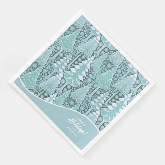 Serviette En Papier Stylisé Coastal Christmas Trees Motif#6 ID1009 (Coin)