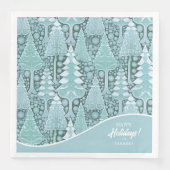 Serviette En Papier Stylisé Coastal Christmas Trees Motif#6 ID1009 (Devant)