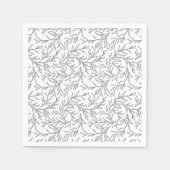 Serviette En Papier Stylisé gracieux branches linéaires avec feuilles (Devant)