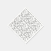 Serviette En Papier Stylisé gracieux branches linéaires avec feuilles (Coin)