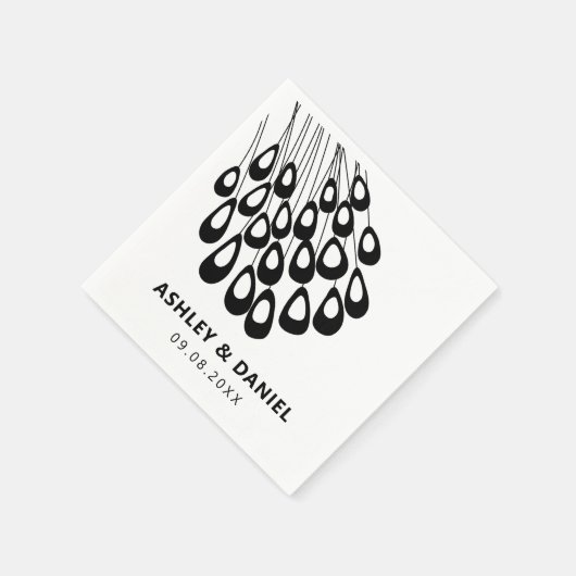 Serviette En Papier Stylisé Peacock Feather Mariage moderne (Coin)