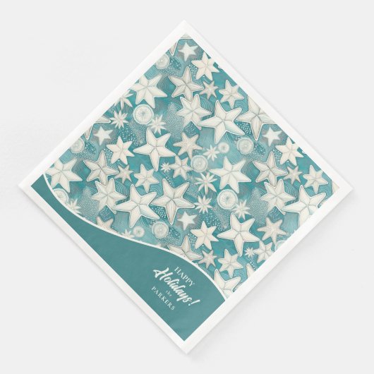 Serviette En Papier Stylisé Starfish & Sand Dollars Motif#25 ID1009 (Coin)