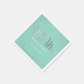 Serviette En Papier STYLISÉ TABLE MARIAGE mini confetti menthe ARGENT (Coin)