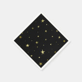 Serviette En Papier Stylish Black Gold Stars (Coin)