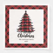 Serviette En Papier Stylish Buffalo Christmas Tree Napkin Template (Devant)