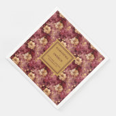 Serviette En Papier Stylish Burgundy Gold Wedding Réception serviettes (Coin)