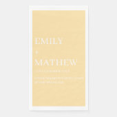 SERVIETTE EN PAPIER STYLISH MODERN CUSTOMIZED ELEGANT CLASSIC WEDDING  (Devant)