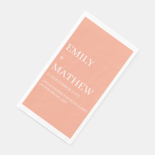 SERVIETTE EN PAPIER STYLISH MODERN CUSTOMIZED ELEGANT CLASSIC WEDDING  (Coin)