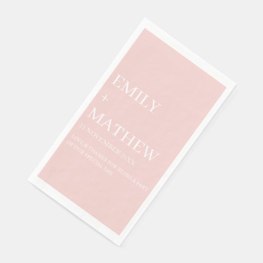 SERVIETTE EN PAPIER STYLISH MODERN CUSTOMIZED ELEGANT CLASSIC WEDDING  (Coin)