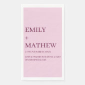 SERVIETTE EN PAPIER STYLISH MODERN CUSTOMIZED ELEGANT CLASSIC WEDDING  (Devant)