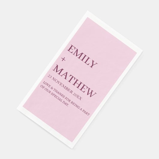 SERVIETTE EN PAPIER STYLISH MODERN CUSTOMIZED ELEGANT CLASSIC WEDDING  (Coin)