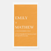 SERVIETTE EN PAPIER STYLISH MODERN CUSTOMIZED ELEGANT CLASSIC WEDDING  (Devant)
