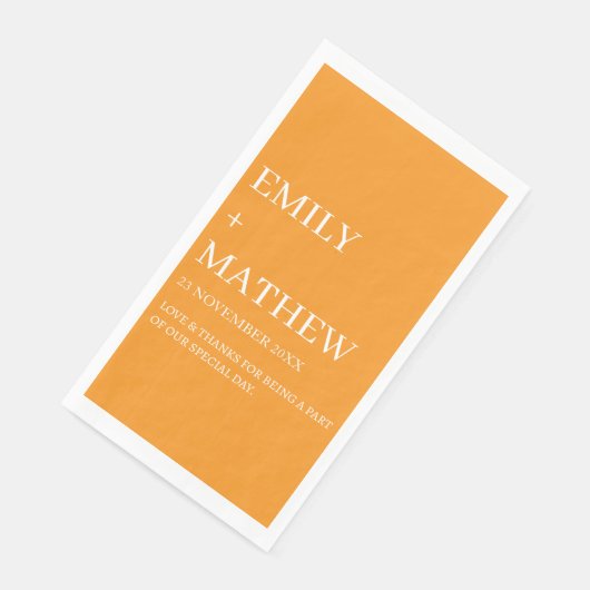 SERVIETTE EN PAPIER STYLISH MODERN CUSTOMIZED ELEGANT CLASSIC WEDDING  (Coin)