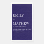 SERVIETTE EN PAPIER STYLISH MODERN CUSTOMIZED ELEGANT CLASSIC WEDDING  (Devant)