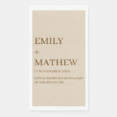 SERVIETTE EN PAPIER STYLISH MODERN CUSTOMIZED ELEGANT CLASSIC WEDDING  (Devant)