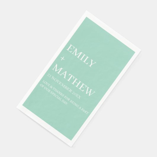 SERVIETTE EN PAPIER STYLISH MODERN CUSTOMIZED ELEGANT CLASSIC WEDDING  (Coin)