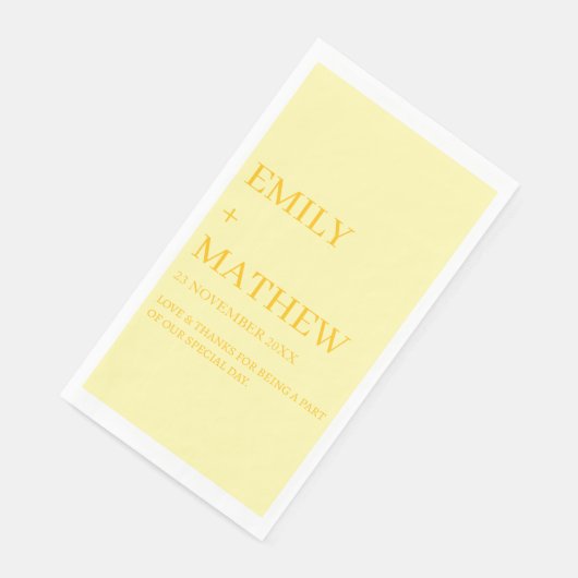 SERVIETTE EN PAPIER STYLISH MODERN CUSTOMIZED ELEGANT CLASSIC WEDDING  (Coin)