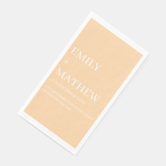 SERVIETTE EN PAPIER STYLISH MODERN CUSTOMIZED ELEGANT CLASSIC WEDDING (Coin)