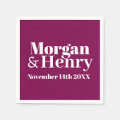 SERVIETTE EN PAPIER STYLISH MODERN CUSTOMIZED NAME WEDDING CLASSIC  (Devant)