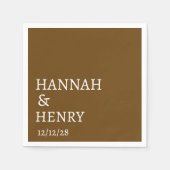 SERVIETTE EN PAPIER STYLISH MODERN MINIMALIST SCRIPT CUSTOM WEDDING  (Devant)