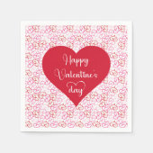Serviette En Papier Stylish Pink Red Hearts Valentine Napkins (Devant)