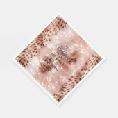Serviette En Papier Stylish Rose rose rose or Leopard Glitz (Coin)