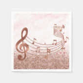 Serviette En Papier Stylish Treble Clef Musical Note Rose Parties scin (Devant)
