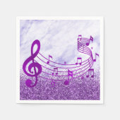 Serviette En Papier Stylish Treble Clef note musicale Purple Parties s (Devant)