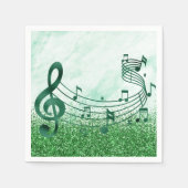 Serviette En Papier Stylish Treble Clef Notes musicales Parties scinti (Devant)