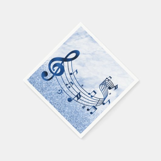 Serviette En Papier Stylish Treble Clef Notes musicales Parties scinti (Coin)