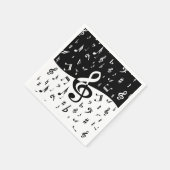 Serviette En Papier Stylish Treble Clef Wave Black and White (Coin)