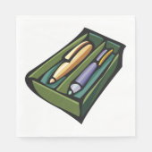 Serviette En Papier Stylos Dans Une Boîte (Devant)