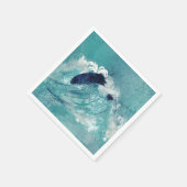 Serviette En Papier Sublimation d'onde | Eau marémotrice bleu-vert (Coin)